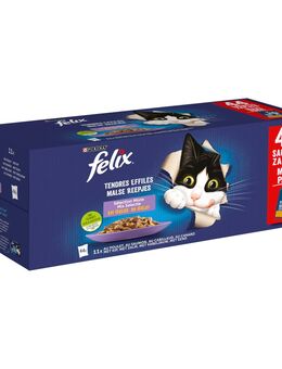 Felix "So gut wie es aussieht" Pouches 44 x 85 g - Huhn, Lachs, Kabeljau, Ente