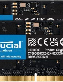 Crucial 32 GB Kit (16 GB x 2) DDR5-4800 SODIMM Laptop-Arbeitsspeicher
