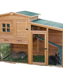 Kerbl Pet Kleintierstall Fortuna inkl. Freigehege - L 220 x B 115 x H 75 cm (2 Pakete*)