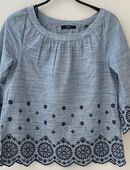 Blusen-Shirt von Bonita Gr. 36 blau mit Stickerei in 49377