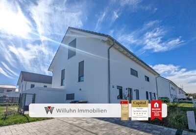 Neubau-Doppelhaushälfte mit 5 Zimmern, Garten, Garage, Wärmepumpe und Fußbodenheizung!!
