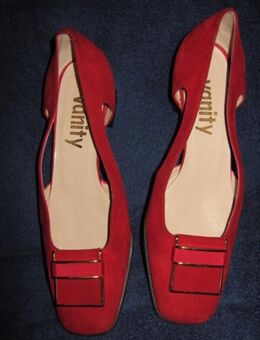 NEU * Stylisch * ausgefallen * edel * Spangen * Echt- Leder * Pumps * Schuhe "Vanity" Italy * Gr. 37/ 4 * rot * gold * - Riedlingen