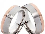 Edelstahlringe B138 mit Diamant und Außengravur - Aholming