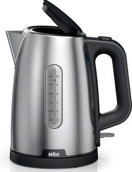 Braun Wasserkocher PurShine WK 1500 BK - 1,7 L, Schnellkochsystem, Anti-Kalk Filter, 1,7 l, 2200 W, 2.000 W, Kocht 200 ml in 45 Sek., 360 Grad Heitzsockel