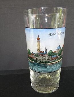 Andenkenglas, Glas, Bierglas, Motiv Höchst am Main - Königsbach-Stein