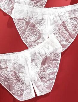 Etwas schönes zum Nikolaus, zwei Damen Slip Schlüpfer Unterhose Ouvert transparent S M ausgefallen - Dresden