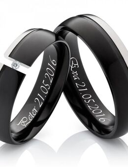 Breite Freundschaftsringe Titan LUC8 mit Stein - Aholming