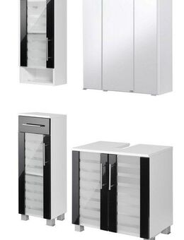 welltime Badmöbel-Set Jaca, (4-St), Badmöbel-Set mit hochglanz Fronten