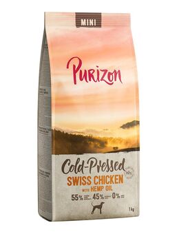 1 kg Purizon zum Probierpreis! - Adult Kaltgepresst: Mini Schweizer Poulet mit Hanföl