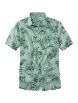 John Devin Hawaiihemd Regular fit Kurzarm, Freizeithemd mit Palmenprint aus reiner Baumwolle