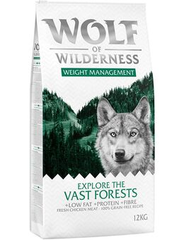 Wolf of Wilderness "Explore The Vast Forests" Weight Management - getreidefrei - Sparpaket: 2 x 12 kg