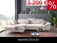 Ecksofa 311x181cm Creme mit MEGA Recamiere Federkern Sitztiefenv. - Köln