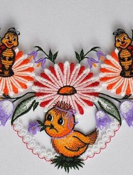 Stickereien Plauen Fensterbild Fensterbild Ostergirlande, Echte Plauener Spitze