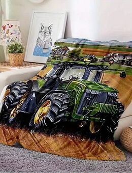 Traktor-Decke für Jungen – Flauschiger Komfort für kleine Traktor-Fans Bauer Landwirtschaft 150x200cm Design 4 - Ingolstadt