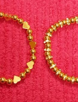 2 Armbänder/Armband aus 14 Karat/585 vergoldeten Perlen - Kerken