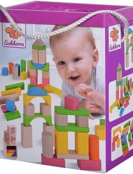 Eichhorn Holzbausteine, natur/bunt Spielbausteine, (60 St), Made in Germany, FSC®- schützt Wald - weltweit
