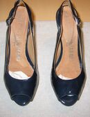 Dunkelblaue High Heel Peeptoes in 37 in 85452