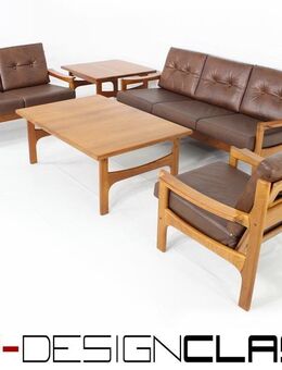 Top Danish Mid Century Teak Sofa Lounge Chair Leder Sessel Set - Hamminkeln Zentrum