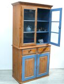 Antiker Küchenschrank / Buffet Fichte Weichholz Natur mit Hortensien-Blau Gründerzeit 1880er, Landhausstil in 53489