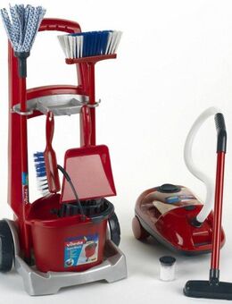 Klein Kinder-Putzwagen Vileda Besenwagen mit Vileda Staubsauger, mit Spielstaubsauger, Made in Germany