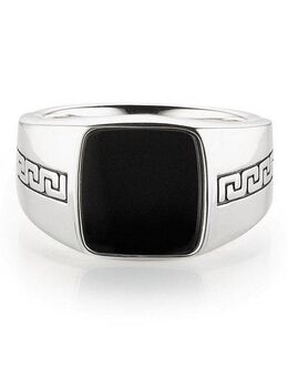 Bruno Banani Fingerring Schmuck Geschenk Silber 925 Herrenring Siegelring Mäander Onyx, mit Onyx