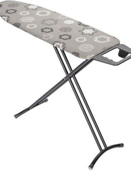 WENKO Bügelbrett Modell Classic Black, Bügelfläche 120x38 cm, höhenverstellbarer Bügeltisch, platzsparend klappbar
