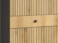welltime Hochschrank Amrum (1-St) Breite 40cm, geräumiger Hochschrank Eiche Rillenoptik Badschrank