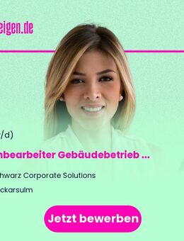 Sachbearbeiter Gebäudebetrieb (m/w/d) - Schlüsselrolle im FM - Teilzeit und befristet auf 12 Monate - Neckarsulm