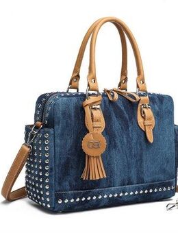 COLLEZIONE ALESSANDRO Schultertasche Denim, aus griffigem Jeansstoff mit Nieten