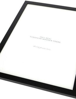 queence Bild Smile, Motivationsbilder, Schriftzug, Schwarz-Weiß, Sprüche & Texte, HD Premium Poster-Druck inkl. Holzrahmen