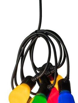 KONSTSMIDE LED-Lichterkette, 40-flammig, LED Biergartenkette, opal, 40 bunte Birnen / 80 warm weiße Dioden