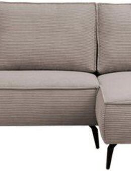 andas Ecksofa TVINNU, L-Form, 275cm, in Cord und Leinenoptik, wahlweise Recamiere rechts/links, schwarze Füße, bequemer Sitzkomfort