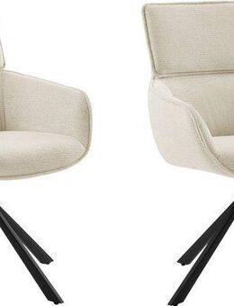 Home affaire Esszimmerstuhl Cusey, 360° drehbar, extra dicke Polsterung, 2er-Set (Set, 2 St), mit 360° Metallfuß, Komfort-Rückenlehne und hautfreundlichem Webstoff