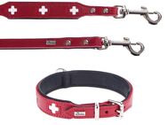 HUNTER Set: Halsband Swiss + Hundeleine Swiss - Halsband Größe 65 + Leine 200 cm, 18 mm