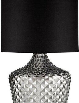 Pauleen Tischleuchte Brilliant Jewel, ohne Leuchtmittel, E27, Stoffschirm, Rauchglas Schwarz