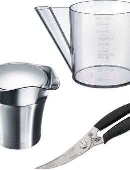 WESTMARK Fetttrennkanne, Edelstahl, Kunststoff, (Set, 3-St), Haushalts-Set, 1 Fetttrennkanne, 1 Geflügelschere, 1 Thermo-Sauciere