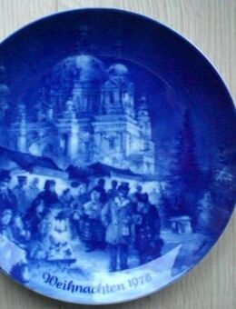 Berlin Design Porzellan Weihnachtsteller Wandteller Sammelteller Teller  1978 Berliner Dom 5,- limitierte Auflage blau - Flensburg