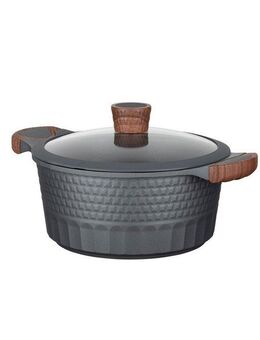 RESTO Kitchenware Kochtopf Capella, Schmortopf antihaftbeschichtet und spülmaschinenfest, Aluminiumguss (2-tlg), mit Glasdeckel und stoßdämpfendem Silikonrand, im Geschenkkarton