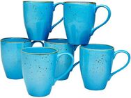 CreaTable Becher Kaffeebecher NATURE COLLECTION, Steinzeug, Tassen Set, 6-teilig