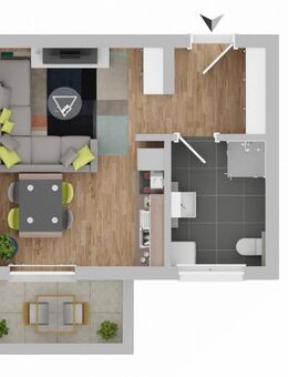 Neu! Geräumiges 1-Zi-Appartement mit Einbauküche, Balkon und Stellplatz - Schwandorf