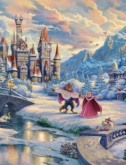 Schmidt Spiele Puzzle Disney, Die Schöne und das Biest, Zauberhafter Winterabend, 1000 Puzzleteile, Limited Christmas Edition