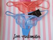 2 Set Hunkemöller Isabelle String 38 M rosa korall coral orange türkis hell blau hellblau Spitze Neu - Hardheim