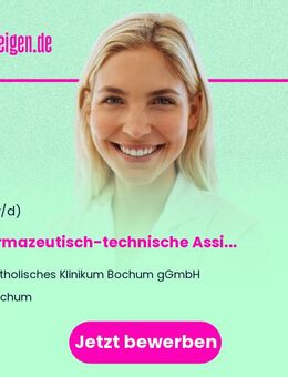 Pharmazeutisch-technische Assistentin / PTA Zentralapotheke (m/w/d) - Bochum