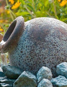 Ubbink Gartenbrunnen Orange, 21 cm Breite, Wasserbecken BxT: 40x40 cm, (mit Pumpe und Becken)