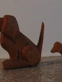 Hund Holz Figur geschnitzt Handarbeit Deko Vintage 10,- - Flensburg