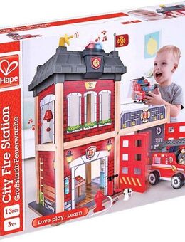 Hape Spiel-Feuerwehrwache Großstadt-Feuerwache, aus Holz