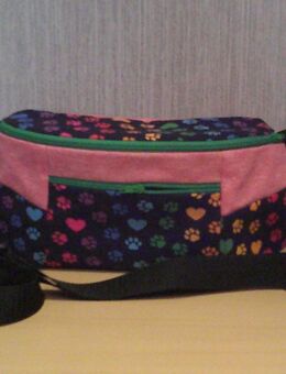 Bauchtasche bunte Pfötchen mit rosa - Unna