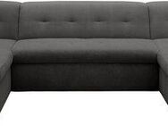 DOMO collection Wohnlandschaft Moric wahlweise mit Bettfunktion und Armteilverstellung, XXL, U-Form, beidseitig mit Recamiere, incl. Zierkissen, Cord-Bezug