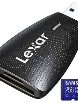 USB 3.1 Typ A , Speicherkartenleser Lexar Dual, SD & MicroSD Laufwerke, Samsung PROPlus MicroSDXC 256GB mit einer Datenübertragung von bis zu 160MB/s, inklusive SD-Adapter - Fürth
