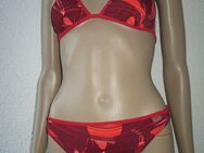 NEU * Blumen * Blüten * Flower- Power * Neckholder * Triangel * Bikini "etirel" Gr. 34- 36/ XS- S * 70B * rot und lachs- orange * - Riedlingen